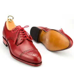 Cap-Toe Derby|Carmina WOMEN DERBY SHOES 1547 MADISON RED