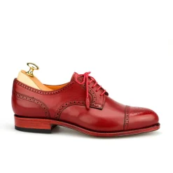 Cap-Toe Derby|Carmina WOMEN DERBY SHOES 1547 MADISON RED