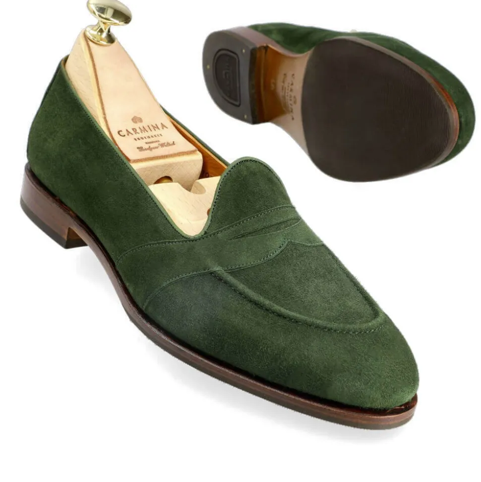 Penny Loafers|Carmina WOMEN FULL STRAP PENNY LOAFERS 1861 DRAC MOSS