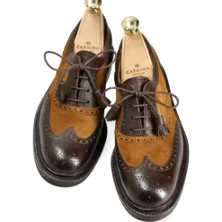 Wingtip Oxford|Carmina WOMEN OXFORDS SHOES 1582 OSCARIA BROWN/TOBACCO