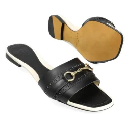 Women Horsebit Loafers|Women's Leather Sandals|Carmina WOMEN'S SANDALS 1984 BLACK