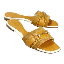 Women's Leather Sandals|Women Horsebit Loafers|Carmina WOMEN'S LEATHER SANDALS 1984 CAMEL