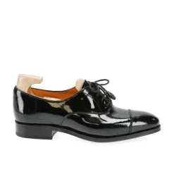 Cap-Toe Oxford|Carmina WOMEN'S OXFORD SHOES 1201 HILLS BLACK
