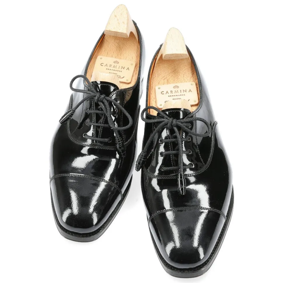Cap-Toe Oxford|Carmina WOMEN'S OXFORD SHOES 1201 HILLS BLACK