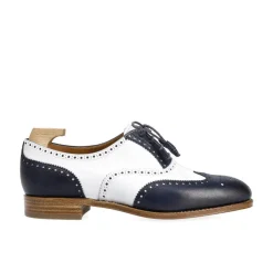 Wingtip Oxford|Carmina WOMEN'S OXFORDS SHOES 1265 HILLS NAVY/WHITE