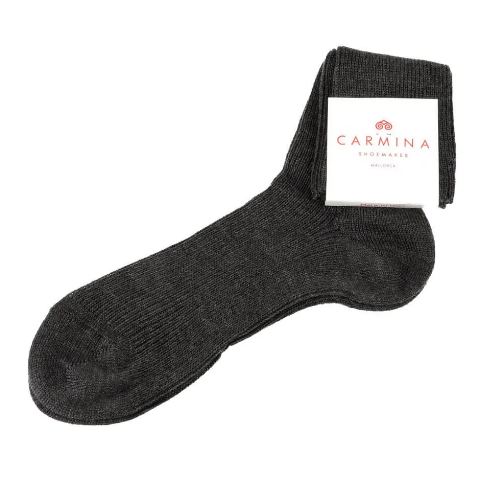 Women Socks|Carmina Women's short socks in dark grey. DARKGRAY