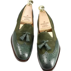 Tassel Loafers|Carmina WOMEN'S TASSEL LOAFERS 1248 HILLS GREEN